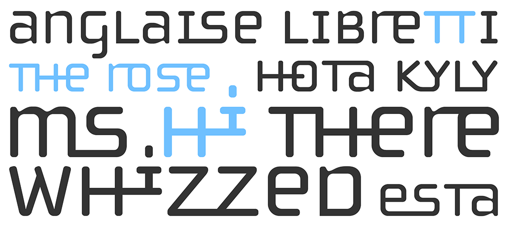 Sibylle Hagmann's futuristic Cholla family of typefaces.