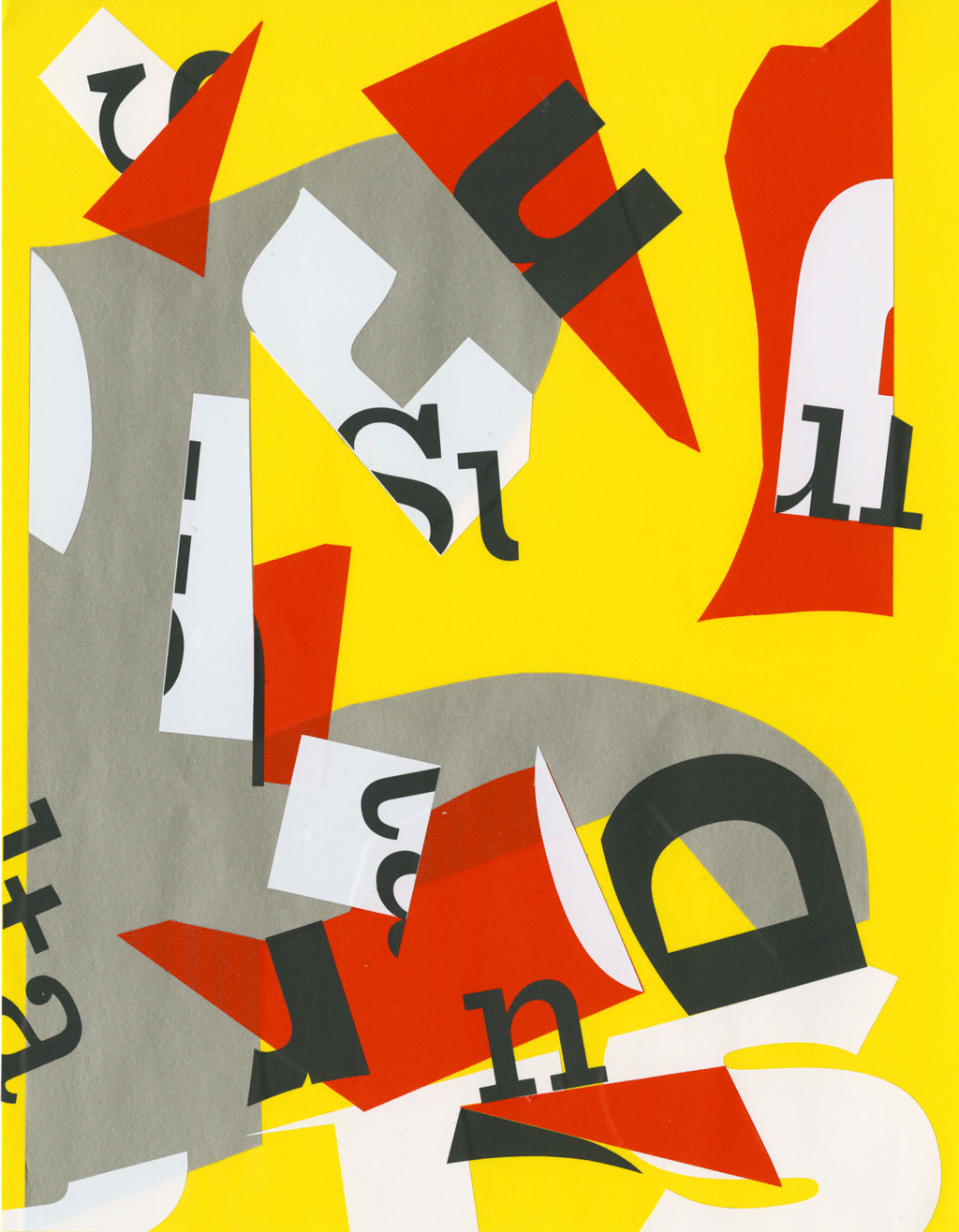#13–15, from the series Letters to Stuart Davis, 2015, vinyl and paper collages #8, from the series Letters to Stuart Davis, 2015, vinyl and paper collages
