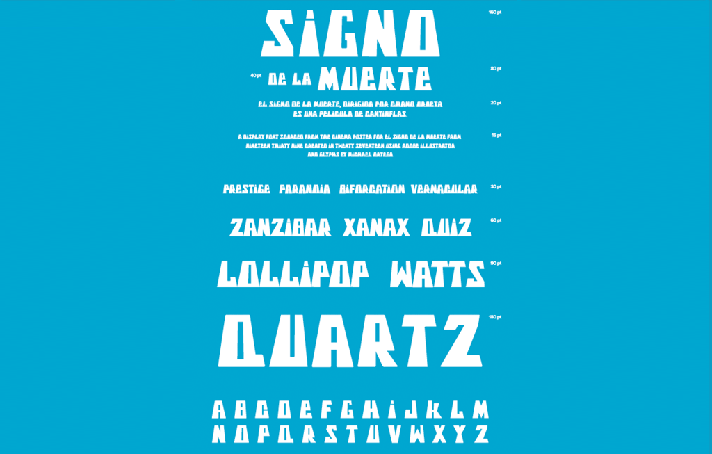 Poster for Signo de la Muerte font.