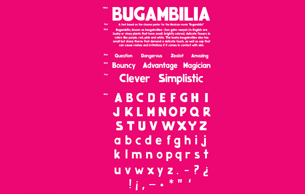 Poster for Bugambilia font