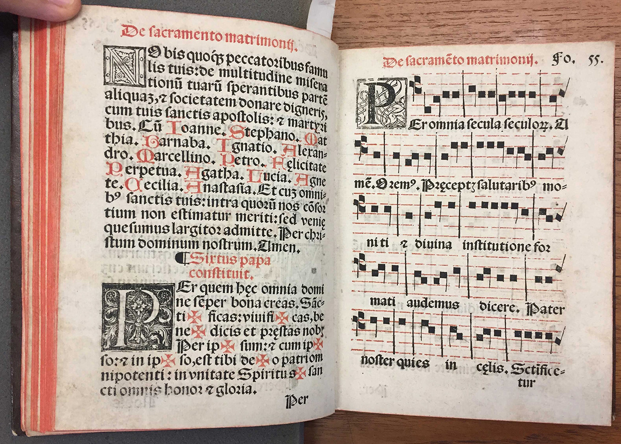 Manual use of the sacraments, according to the Mexican Church… 1560, Juan Pablos Printing House. The second book with music to be printed in the New World. 